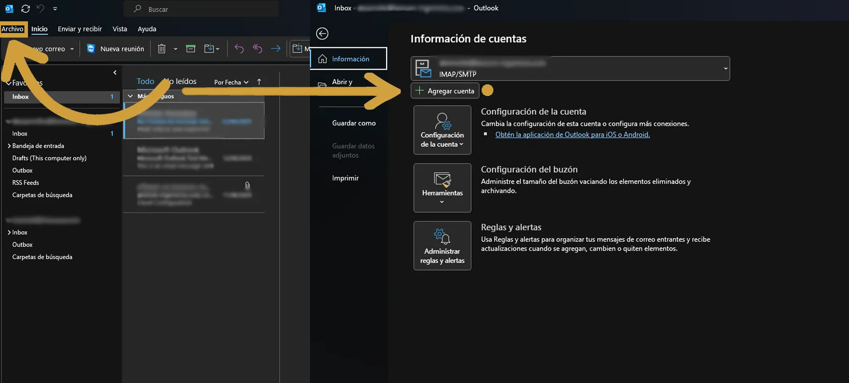 Como configurar correo en outlook paso a paso