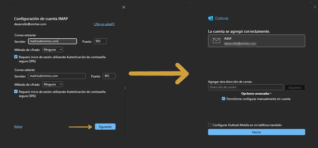 Como configurar correo en outlook paso a paso