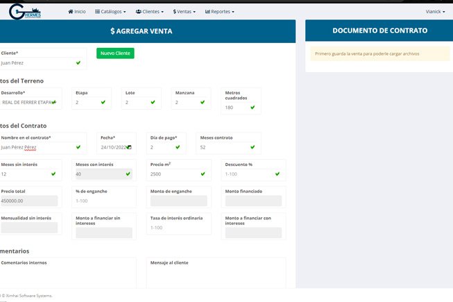 Proyecto Sistema de control de ventas y creditos inmobiliarios